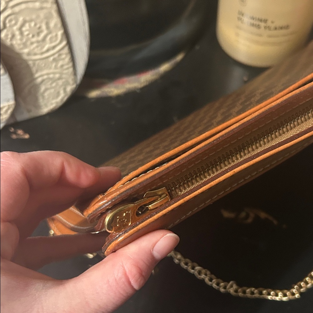 Vintage Celine Brown and Tan Crossbody Bag set with Chain and matching wallet - Picture 8 of 16